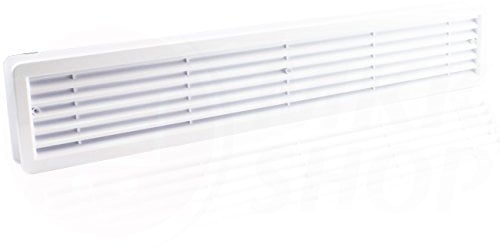 Haeusler-Shop - Rejilla de ventilación para puerta (500 x 90 mm), color blanco y marrón