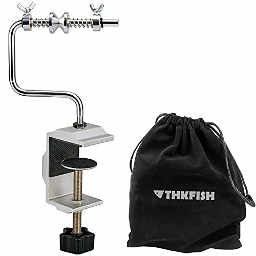 THKFISH Schnurspulgerät mit Klemme Handhaspel Angelschnur Spool Spooler System Klammer A-Kurzer Line Spooler