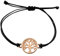 Nuoli Tree of Life Bracelet, Rose Gold, Black Textile Band, Women's Bracelet Adjustable in Size, Handmade in Germany, Nickel-Free