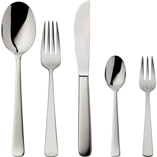 Robbe & Berking Atlantic Brillant 5-teiliges Menübesteck Besteckset (18/8 Edelstahl) | rostfrei, spülmaschinenfest