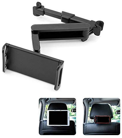 Yuhtech Soporte universal para reposacabezas de coche, soporte para tablet de coche, rotación de 360 grados, soporte ajustable para asiento de coche, compatible con pantallas de 4.5 a 7.5 pulgadas