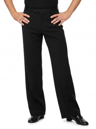 Ready4Dance Pantalon pour Homme pour Bal de Sala, Danse Standard et Danse Latine américain, 05 Noir, L