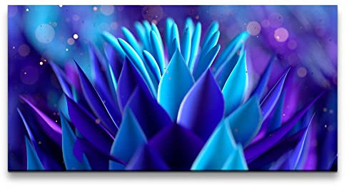 Paul Sinus Leinwandbild 120x60cm Blume Blüte Blau Fantasievoll Kunstvoll Dekorativ