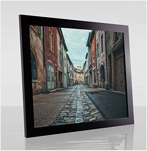 Orion Deluxe Bilderrahmen Posterrahmen 98x75,5 cm Puzzlerahmen Schwarz matt Antireflex Kunstglas Hintergrund Weiss