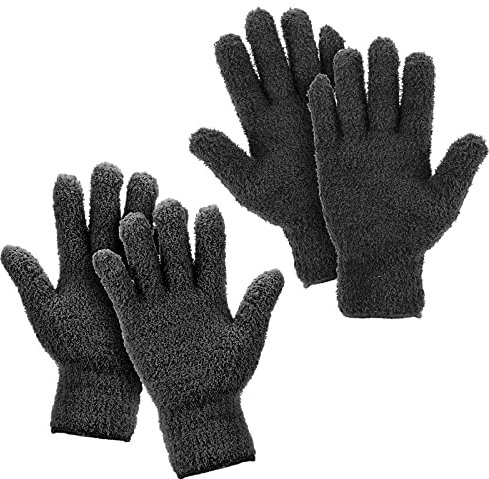 ASTER 2 Paar Mikrofaser Handschuh, Auto Putzhandschuhe, Korallenvlies Waschbar Reinigungshandschuhe, Staubhandschuhe für Küchen, Auto, Möbeln und Schwer Erreichbaren Ecken