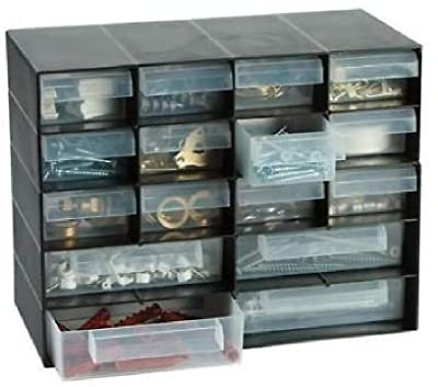 Optimal Products Multi Drawer Storage Cabinet For Home Garage or Shed Plastic Kitchen Tool Organiser Office Rack (16 DRAWER)