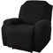 FANSU Housse de Fauteuil Relax Extensible 1 Places, Housse de Fauteuil Relax Inclinable Electrique avec Poche, 4 Pièce Lavable Protege de Meubles pour Canapé Inclinable (Noir,1 Places)