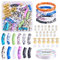 WEWAYSMILE 1 Box Chunky Bracelet Making Kit, Undurchsichtige Acrylröhrenperlen, Bausatz Für Gebogene Armreifen, Mit Elastischem Kristallfaden, Für DIY Schmuckherstellung Armband Halskette Kit