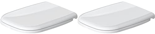 Duravit WC-Sitz D-Code Compact, Toilettendeckel mit Absenkautomatik, Klodeckel aus Urea-Duroplast, mit Edelstahl Scharnieren, Weiß & Set DURAVIT D-Code WC-Sitz mit Absenkautomatik SoftClose