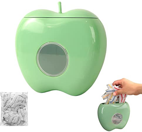 FUFRE Caja de almacenamiento para film transparente con 100 bolsas herméticas, bolsas herméticas para montaje en pared, reutilizables, lindas bolsas de film transparente