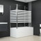 Festnight Cabina da Bagno, Box Vasca Da Bagno, Parete Doccia, Porta Doccia, Parete Vasca Da Bagno, 120x68x130 cm in Vetro Temperato a Righe