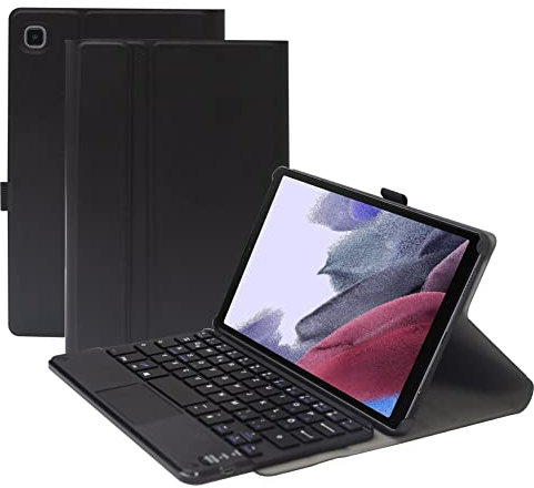 Bueuwe Tastatur Hülle für Samsung Galaxy Tab A7 Lite 8.7'' [Modell: SM-T220/SM-T225], QWERTZ Deutsch, Abnehmbare Bluetooth-Tastatur Mit Touchpad,Schwarz