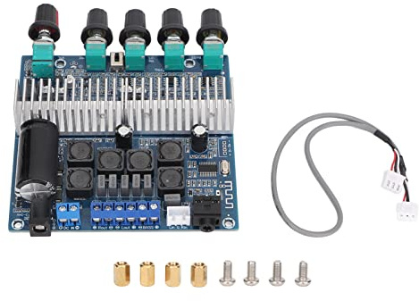 Carte D'amplificateur de Puissance TPA3116D2, 2x50W + 100W DC 12V-24V 2.1 Module D'amplificateur Stéréo Haute Puissance, Carte D'amplificateur Numérique pour Système Audio de