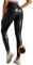 Getervb Kunstleder Leggings Damen High Waist Sexy Leder Leggings Lederoptik Push Up Strumpfhosen Lederhose Sporthose
