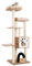 COSTWAY Arbre a Chat XXL en Bois 176 cm, 4 Poteaux à Griffer en Sisal, 5 Plateformes, Condo, Brosse d'Toilettage, Arbre a Chat Maine Coon, Tapis Amovible, pour 4-6 Chats, 59 × 59 × 176 cm, Naturel