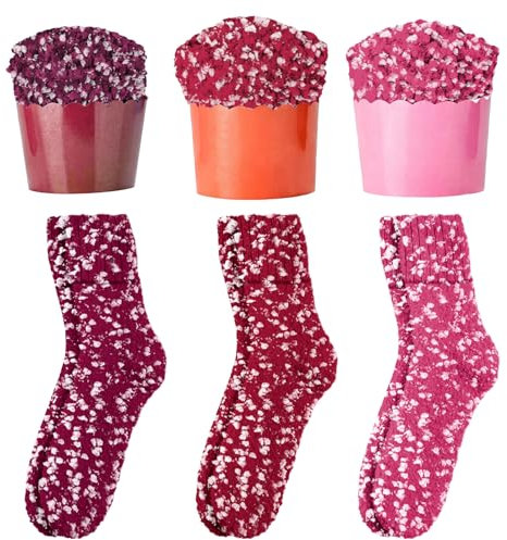 Geschenk Für Frauen, 3 Paar Kuschelsocken Damen Flauschige Baumwolle Socken, Weihnachten Haussocken, Lustige Geburtstagsgeschenk Für Freundin Schwester Mama (B)