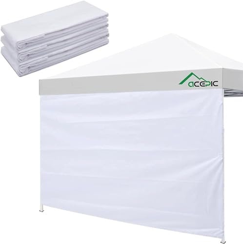 Acepic 3 Lot de 3x3m parois latérales pour Tonnelle de Jardin, Tente de fête, Tonnelle Pliante, Tissu 210D Oxford Protection PA Contre Le Vent et la Pluie, Blanc (Tente à auvent Non Incluse)