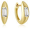 Silber Ohrhänger Silber 925, Damen Ohrringe Vintage Eingelegter Baguette Zirkonia Gold