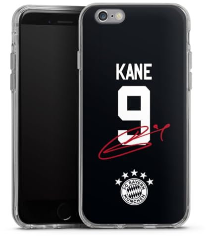 Silikon Hülle kompatibel mit Apple iPhone 6 Case transparent Handyhülle FC Bayern München Harry Kane Trikot