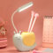 ZYTC LED Schreibtischlampe Cartoon Schnecke Einstellbare Faltbare Leselampe Auge Pflege Tischlampe Licht mit USB-Ladeanschluss Eingebaute Batterie für Student Study Work (Blau)