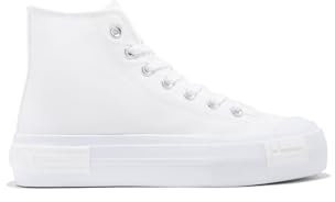 D.Franklin Zapatillas Altas Mujer One Way High Classic Blanco - Zapatillas de Vestir para Mujer - Moda Casual - Talla (36) - Modelo One-Way