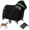 MaxAwe 160 x 110 x 70 cm - Housse pour cheval en bois d'extérieur - 420D - Imperméable - Noir - Bâche de protection universelle avec bandes réfléchissantes, cordon de serrage, boucle