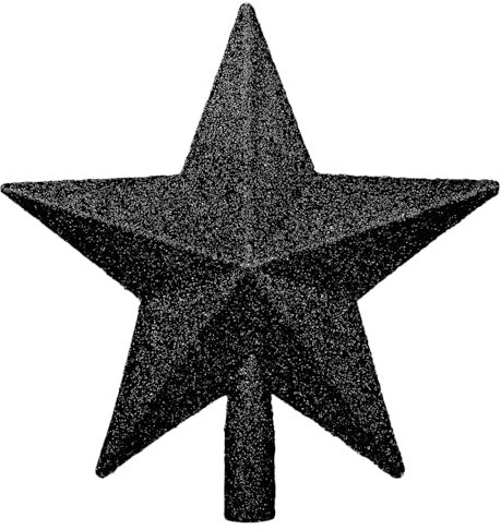 JOFONY 20CM Black Glitter Christmas Tree Topper Star for Tree Decoration