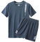 Ying T-Shirts Für Herren Set Sommer Set Herren Streatwear Trainingsanzüge Für Herren Sportanzug Herren Tshirt Set Herren Gym Shirt Komfortabel Herren Sport Hose Herren D-Grey M