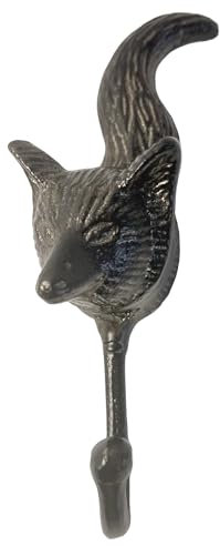 Thorness Sturdy Wall Mounted Cast Iron Fox Head Hook Hanger for Hat, Coat, Clothes - Ideal for Kitchen, Bathroom, Bedroom, Office