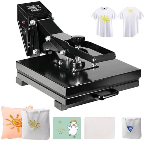 otmechl 50x40cm Máquina de Prensa de Calor Prensa de Transferencia Prensa de Calor Máquina de Prensa en Caliente Rotación de 360 grados Prensa textil multifuncional para camisetas cojines alfombrillas