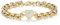 THE BLING KING Womens Crystal Gold Plated Single Heart Charm Belcher Bracelet | 9ct Gold Plated Waterproof Design Fashion Bracelet for Women (Gold with White Stones)