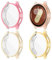 Yolovie Lot de 4 coques de protection d'écran compatibles avec Samsung Galaxy Watch 7 40 mm (version 2024) en silicone souple (rose, or rose, crème, doré)