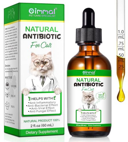 Antibióticos para gatos para infecciones, antibióticos naturales para gatos, antiinflamatorios, antibacterianos, virales fúngicos, alivia las alergias a la tos y las infecciones urinarias, sin