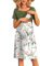 Ekouaer Robe Femme Enceinte Robe Grossesse Col Rond Robes Maternité Elégante Chic Imprimé Sexy Confortable, Vert, S