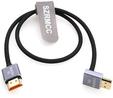 SZRMCC Câble HDMI tressé spirale 8K 2.1 ultra haut débit pour Z Cam E2 Portkeys BM5 Atomos Shinobi Ninjav V Monitor S-Ony Canon Camera (HDMI-UP HDMI, 3 m)