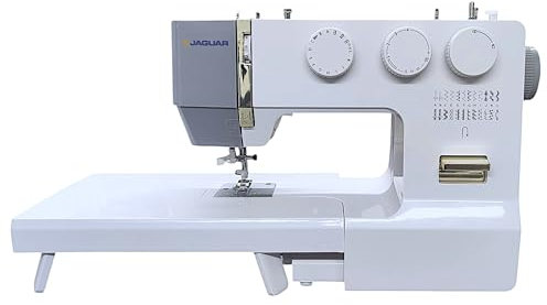 Jaguar Macchina da cucire JS-35 - Precisione e potenza! Controllo a 3 vie, 24 punti, servomotore resistente, tavolo di estensione e accessori per progetti di cucito versatili e livelli di abilità!