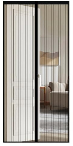 Moustiquaire magnétique pour porte - Sans perçage - Avec fermeture magnétique auto-adhésive - Pour porte de balcon, salon et cuisine - Bande adhésive extra forte - Polyester (100 x 220 cm)