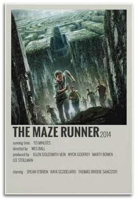 AYERWAENN The Maze Runner Poster, ästhetische Wandkunst, Leinwand, Vintage-Poster, dekoratives Gemälde, Wohnzimmer, Schlafzimmer, Dekoration, 30 x 45 cm, ungerahmter Stil