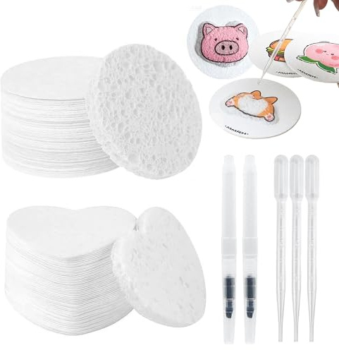 Hayaww Kit de Dibujo de Textura de Espuma 3D Pintura con Textura Espuma DIY Esponjas con Pinceles Agua Y cuentagotas Hojas de Papel Texturizado de Espuma Mágica para Proyectos de Arte Creativo (A)
