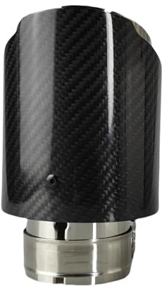 Endrohrblenden 1 Stück Universal Auto Carbon Fiber Endrohr Edelstahl Schalldämpfer Polieren Twill Glänzend Auspuffdüse Spitze(70mm-89mm)