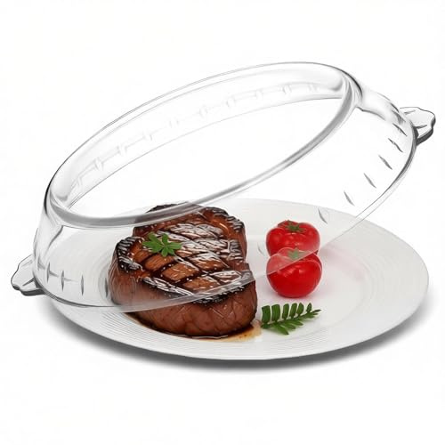 UKCOCO Microwave Splatter Cover for Food: 20cm/8 Small Clear Glass Microwave Cover Plate Splatter Guard Lid with Double Handle for Oven