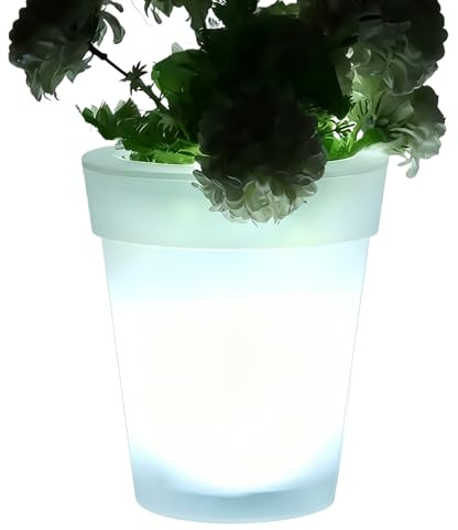 Plant Pots Outdoor - Led Planter | Waterproof Landscape Lighting Vase, Illuminated Patio Pot for Lawn Pathway Yard Birthday Housewarming Celebration Decor Accessories