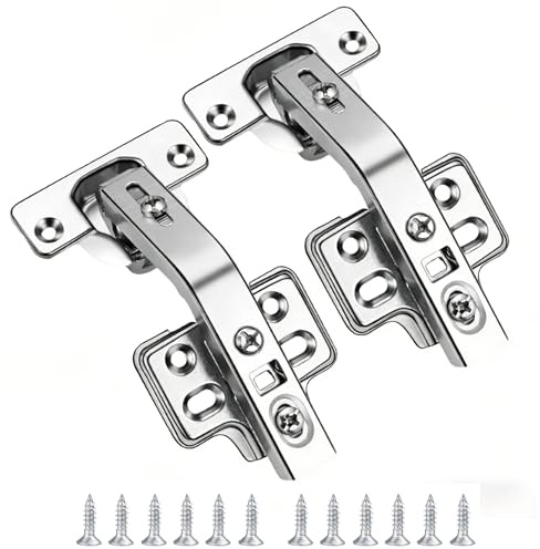 135 Degree Folded Door Hinges, Kitchen Cabinet Door Hinge with Screws, Concealed Corner Cabinet Hinges for Cabinets, Cupboards, Folded Door, 2-Pack