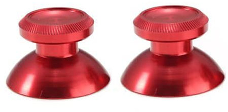 2 pcs aluminio Metal Thumbsticks Pulgar Stick Cap para PS4 Xbox un controlador de sistema de juego (rojo)