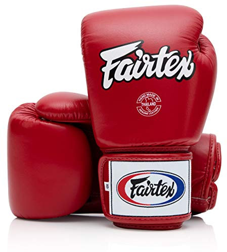 Fairtex BGV1 Muay Thai Boxtraining Sparring Handschuhe für Männer, Frauen, Kinder | MMA Handschuhe für Kampfsportarten | Hochwertige, leichte & stoßdämpfende Boxhandschuhe(16 oz-Rot)