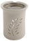 K W Bruciaincenso con setaccio e Disco Metallico - Ceramica Bianca - Design Ramo D'olivo - Altezza 11 cm