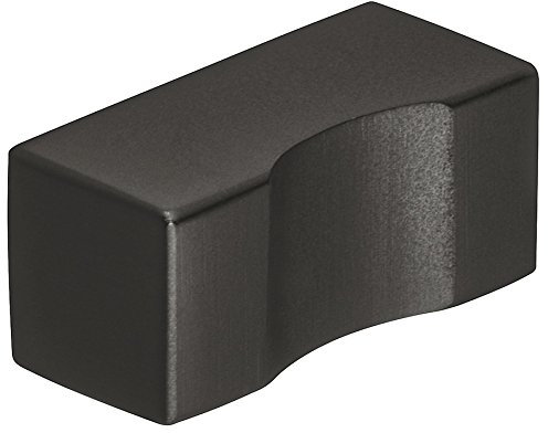 Gedotec Möbelknopf Edelstahl schwarz Schrank-Knopf mit Griff-Mulde für Schublade - H10056 | Edelstahl Möbelgriff Küche 12 x 25 mm | Design-Knopf eckig | 1 Stück - Möbel-Knäufe mit Möbelschrauben