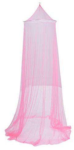 FeiliandaJJ Moskitonetz Doppelbett Groß Mückennetz Elegante Spitze Rundes Netz Vorhang Sommer Feinmaschig Reise Insektenschutz Mosquito Net Curtain für Kinderbett Babybett Foto Requisiten (Rosa)
