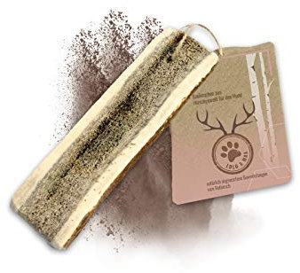 DentaAntler - Kauknochen aus Hirschgeweih für den Hund (L) - 120g-160g - Leckerli, Hundesnack, Hundeknochen, Kausnack, Kauspielzeug, Kaustange - 100% natürlich