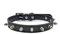 PETLESO Hundehalsband aus Leder, verstellbar, mit Nieten, für kleine und mittelgroße Hunde, Größe S, Schwarz
